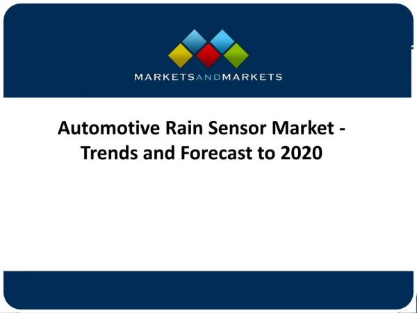 Transformation of Automotive Rain Sensor Market