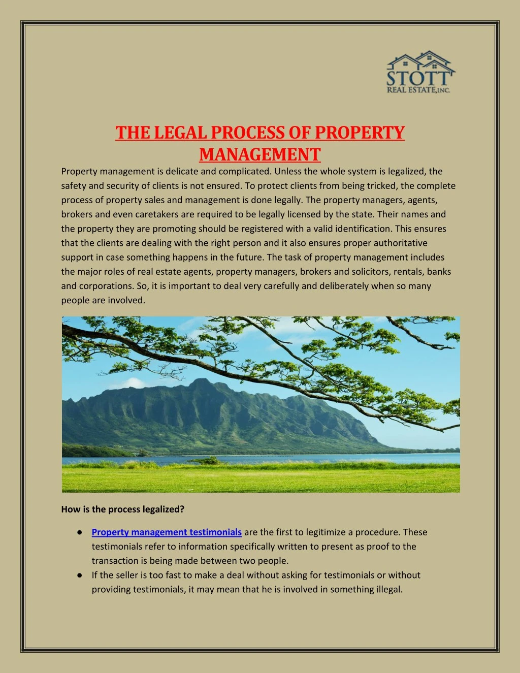 the legal process of property management property