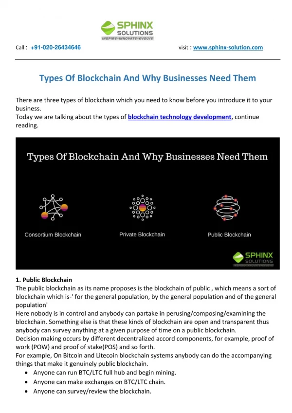 Types Of Blockchain And Why Businesses Need Them