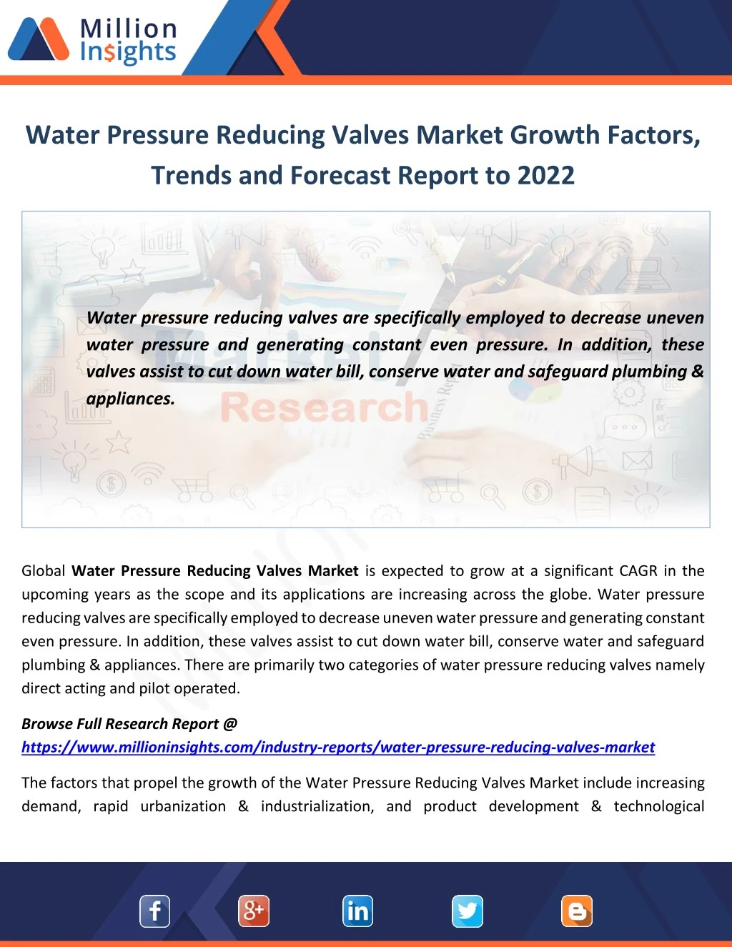 water pressure reducing valves market growth
