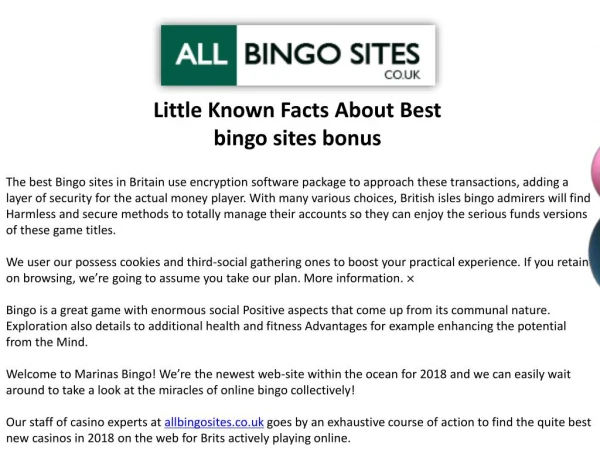 Little Known Facts About Best bingo sites bonus