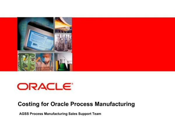 Costing for Oracle Process Manufacturing