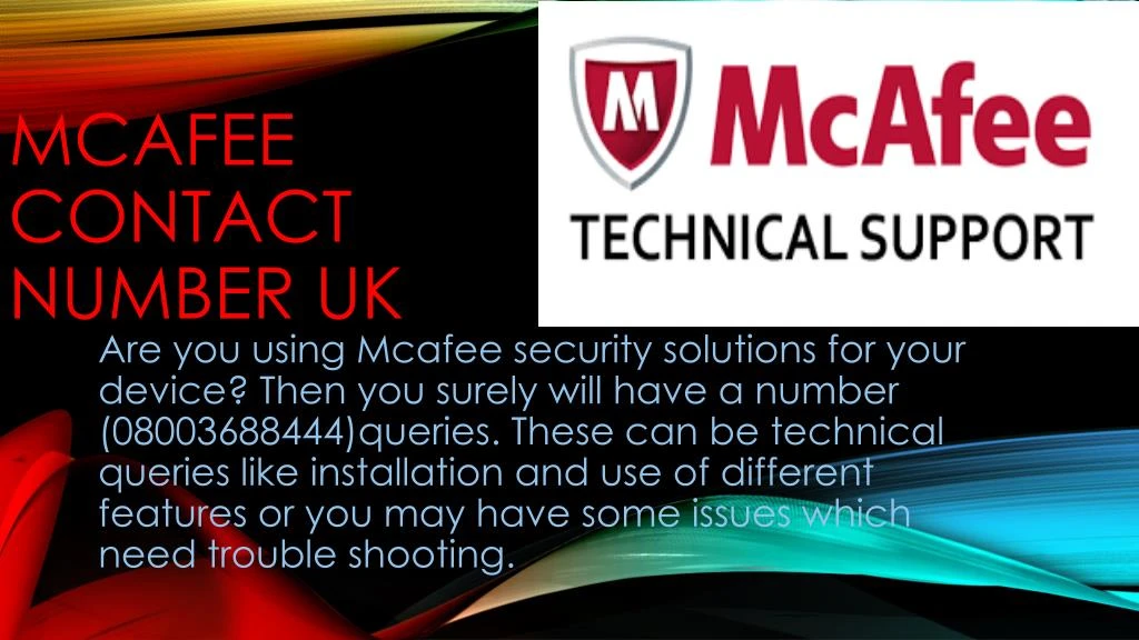 mcafee contact number uk