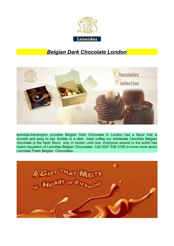 Belgian Dark Chocolate London