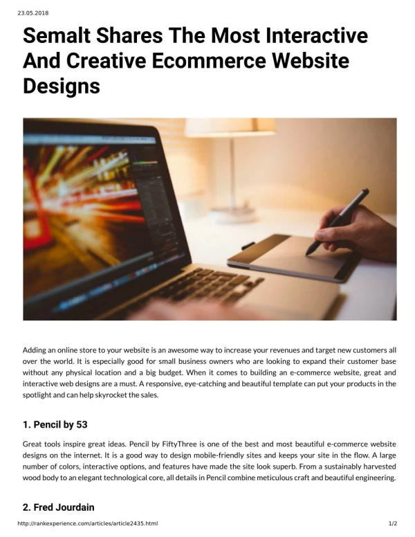 Semalt Shares The Most Interactive And Creative Ecommerce Website Designs