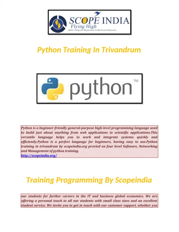 Python Training In Trivandrum