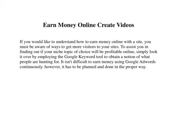 Easy Ways To Earn Money Online For Free