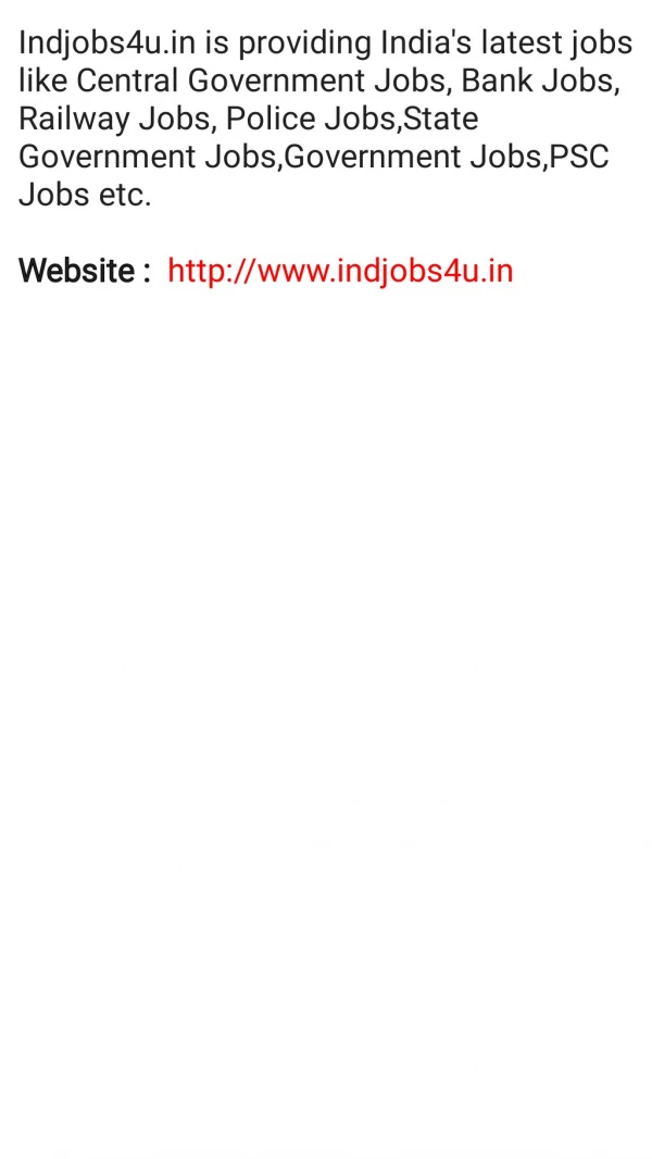Indjobs4u | Government Jobs | All India Latest Jobs