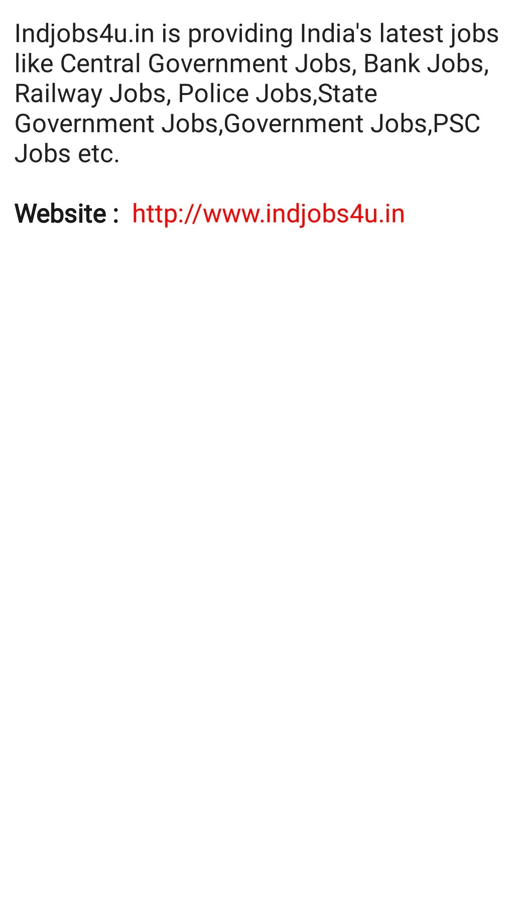 indjobs4u in is providing india s latest jobs