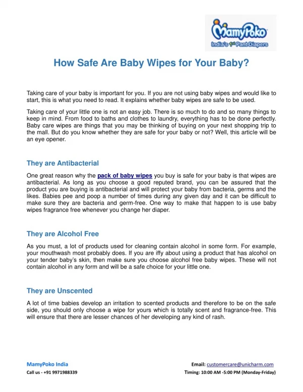 How Safe Are Baby Wipes for Your Baby?