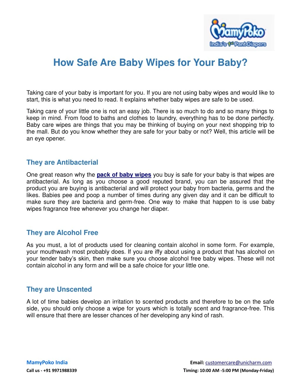 how safe are baby wipes for your baby