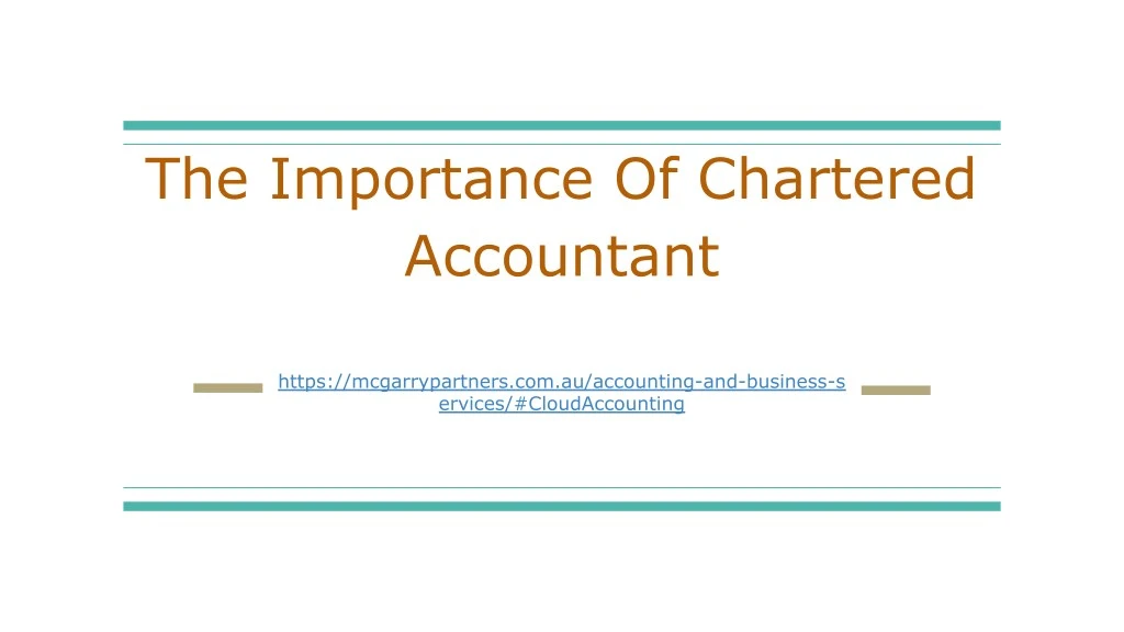 the importance of chartered accountant
