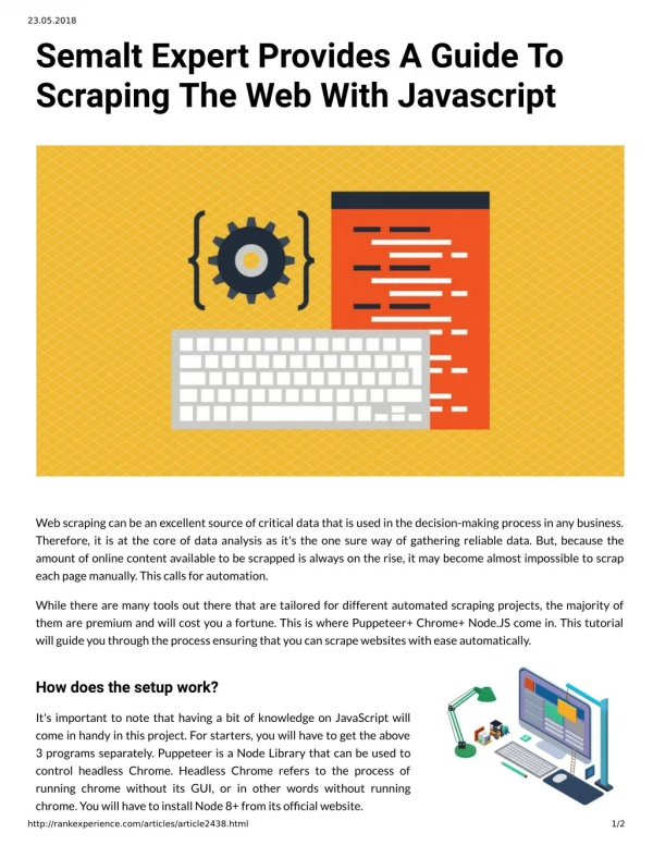 Semalt Expert Provides A Guide To Scraping The Web With Javascript