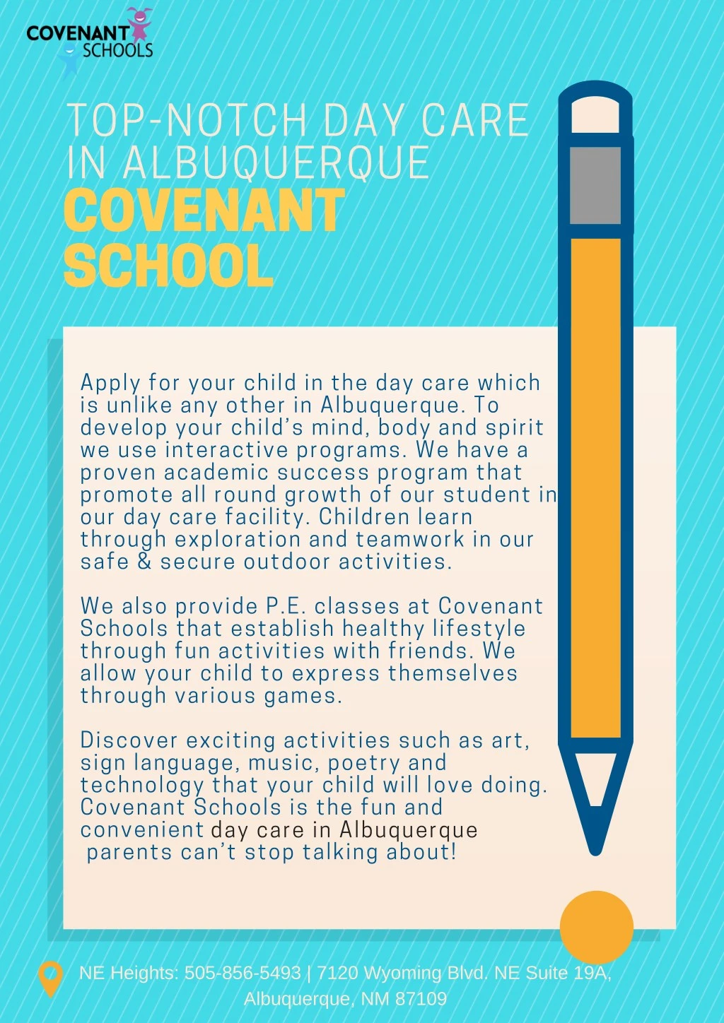 top notch day care in albuquerque covenant school