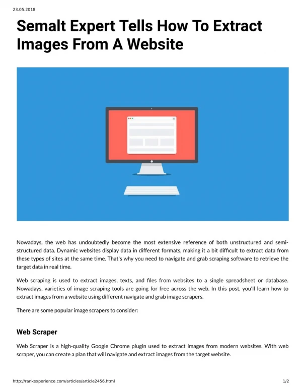 Semalt Expert Tells How To Extract Images From A Website