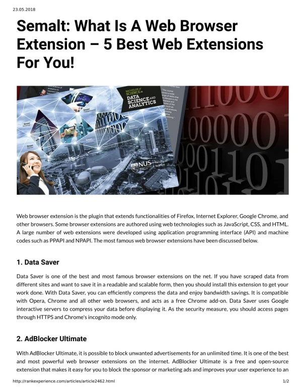 Semalt: What Is A Web Browser Extension â€“ 5 Best Web Extensions For You!