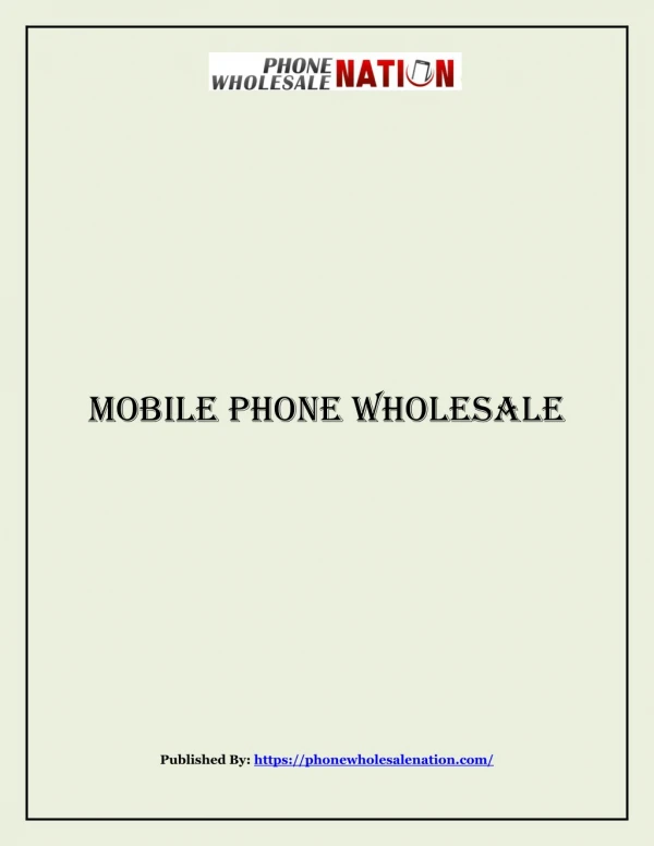 Mobile Phone Wholesale