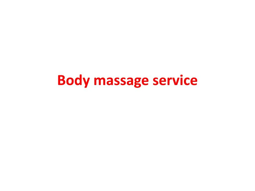 body massage service