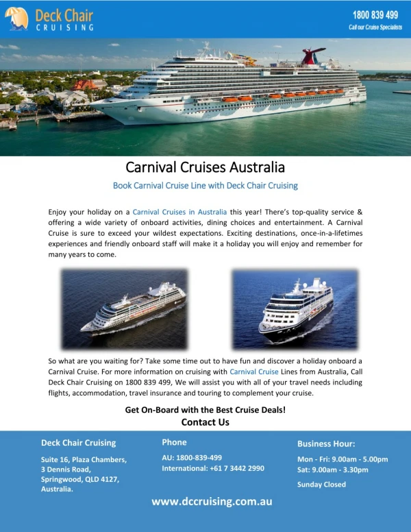 Carnival Cruises Australia