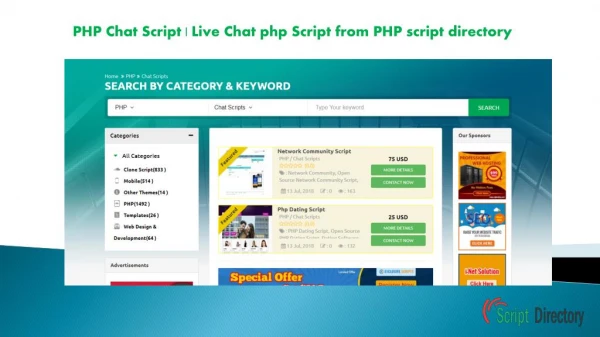 php Chat Script | Live Chat php Script from PHP script directory