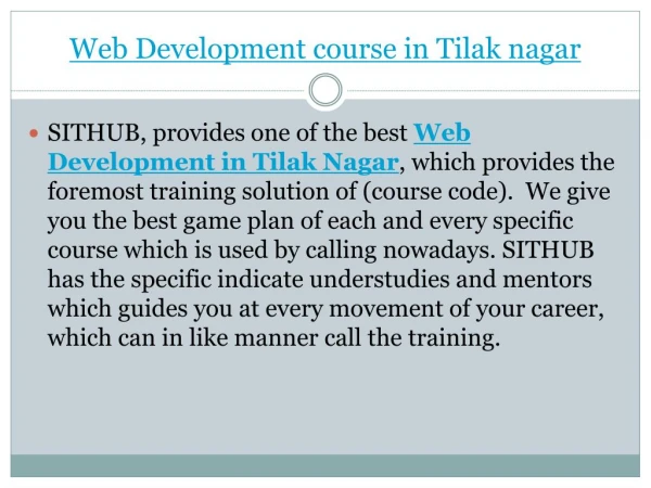 Web Development training course