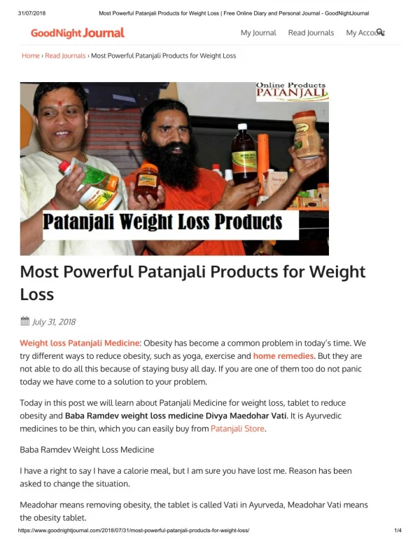 Most PowerfulPatanjaliProductsforWeight Loss