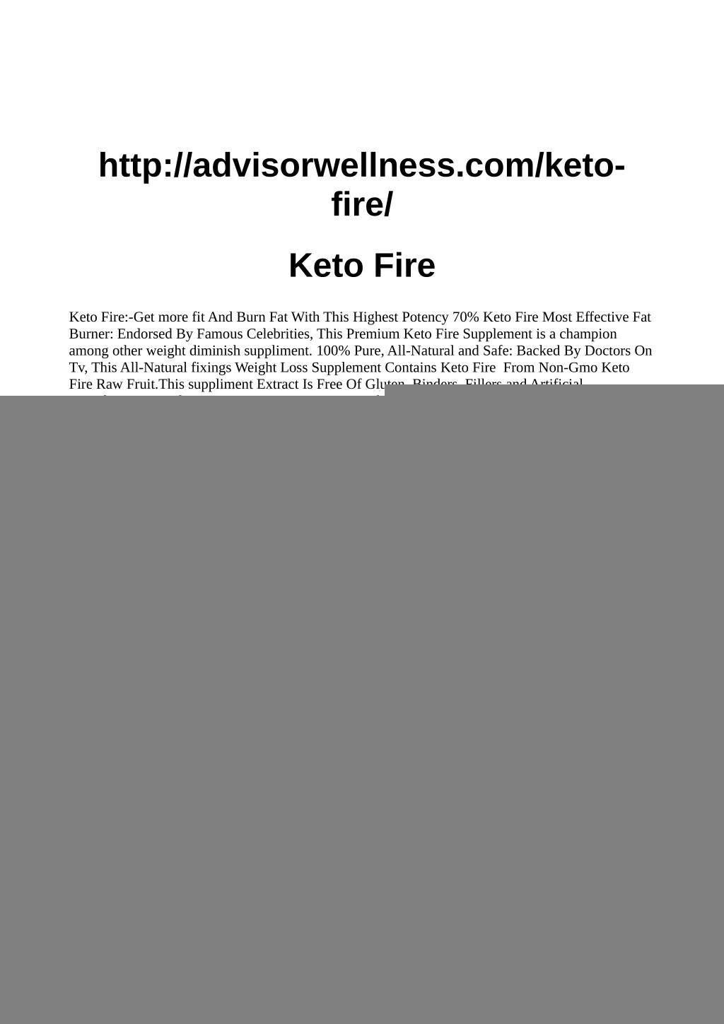 http advisorwellness com keto fire