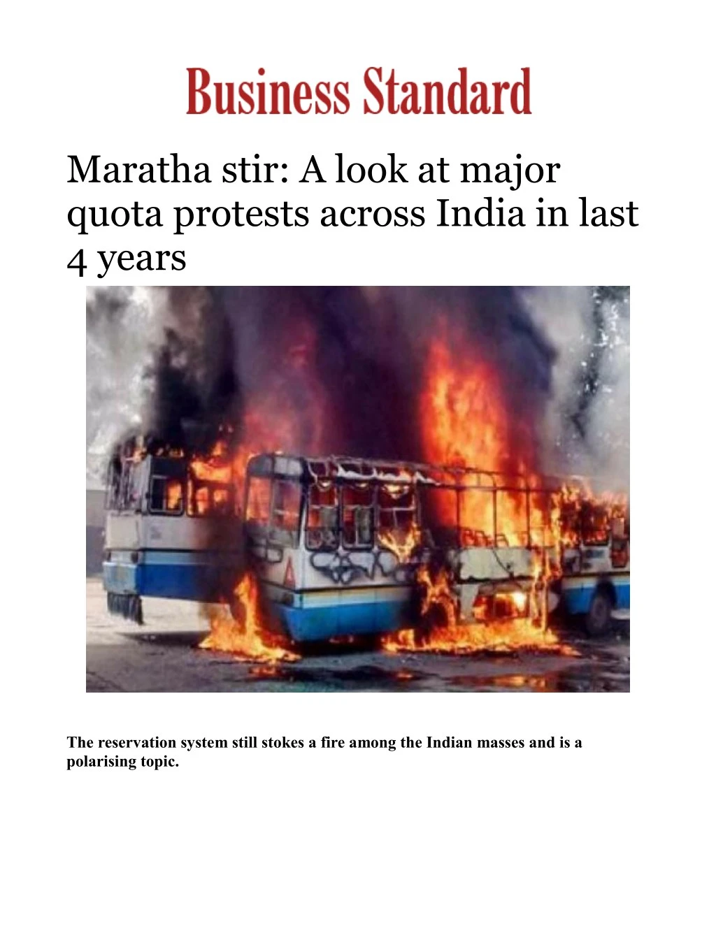 maratha stir a look at major quota protests