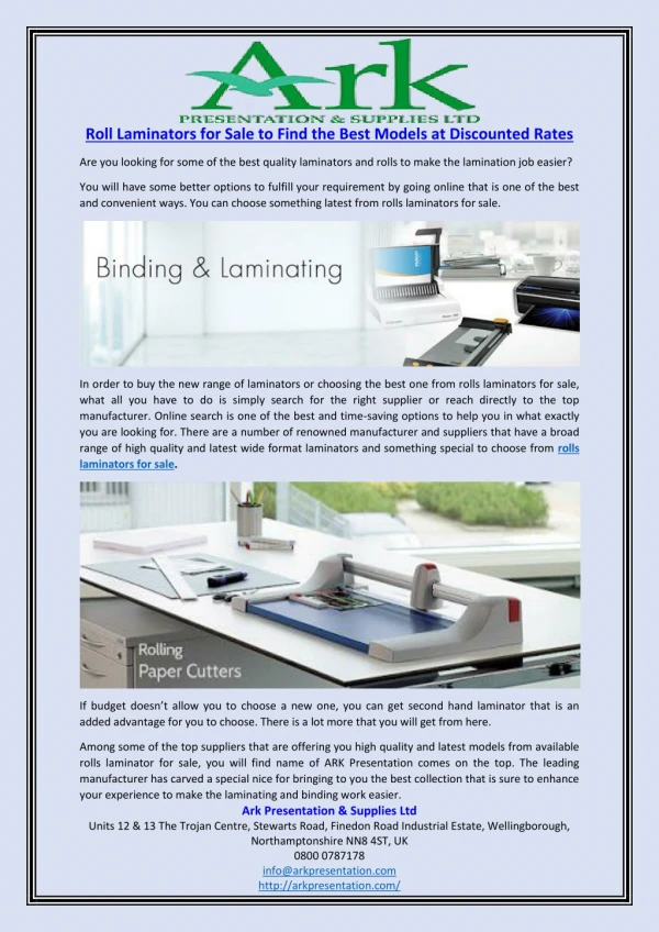 Roll Laminators for Sale to Find the Best Models at Discounted Rates