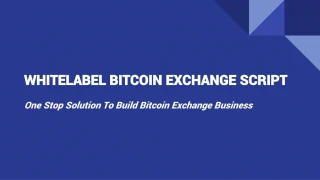 Whitelabel Bitcoin Exchange Script! - slide 1