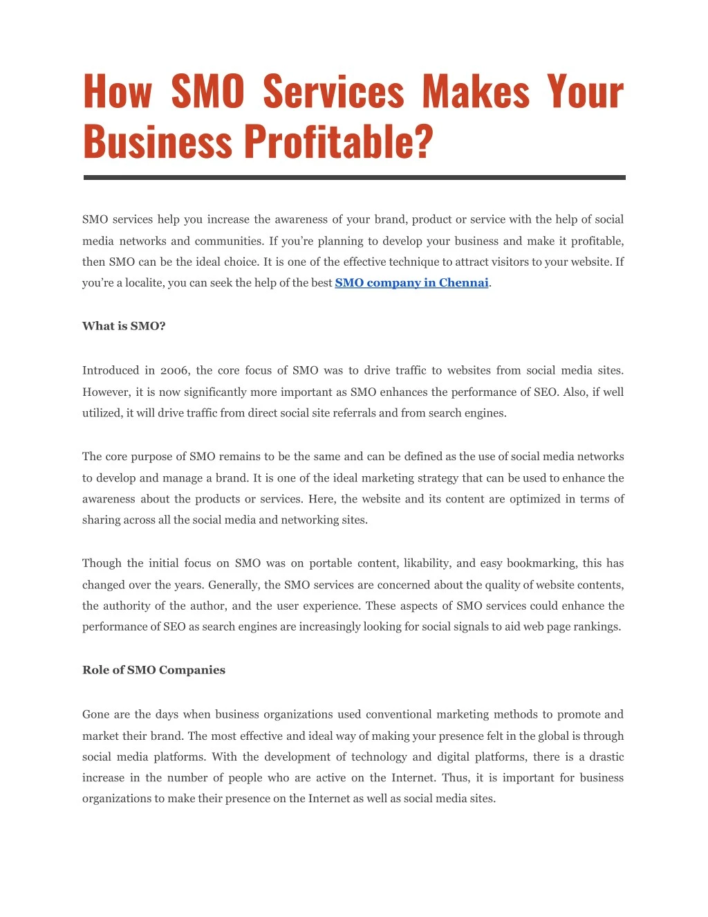 how smo services makes your business profitable