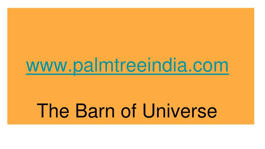 www palmtreeindia com the barn of universe