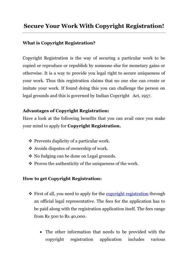 Secure Your Work With Copyright Registration!