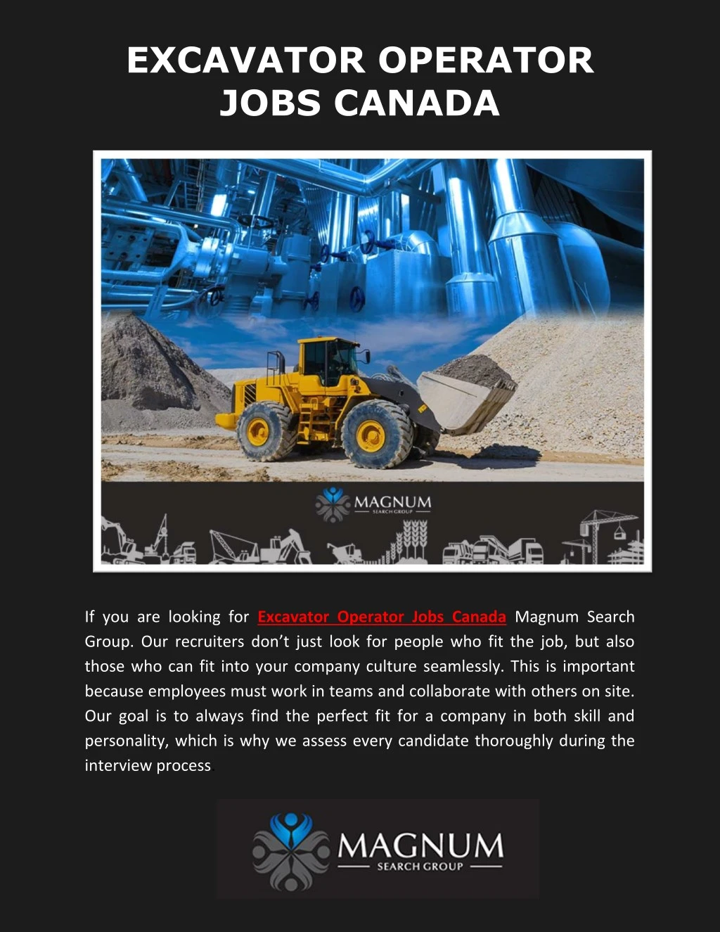 excavator operator jobs canada