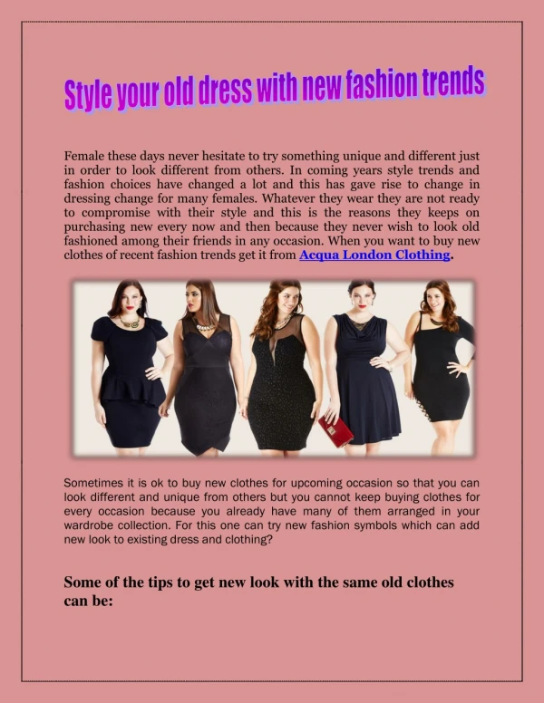 Style your old dress with new fashion trends