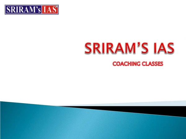 Best IAS Coaching in Delhi Sriram's IAS