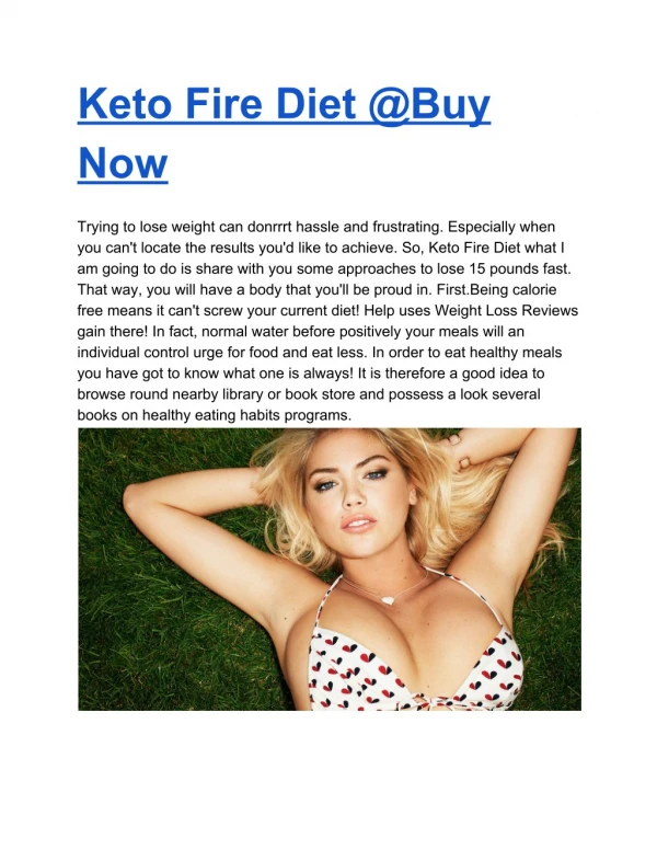 Keto Fire Diet @Buy Now