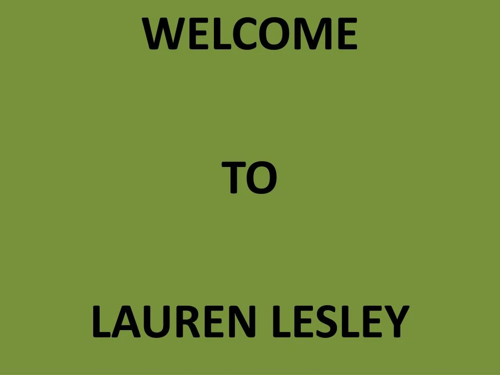 welcome to lauren lesley