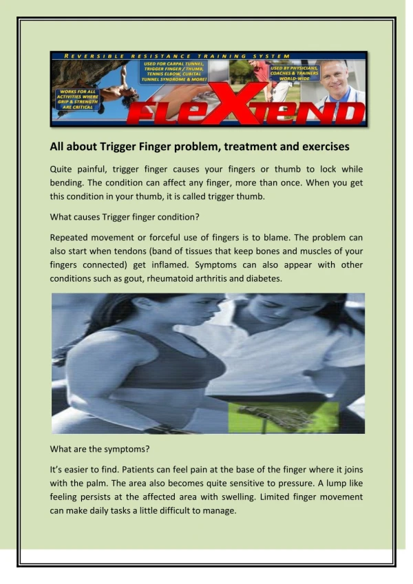 all about trigger finger problem treatment
