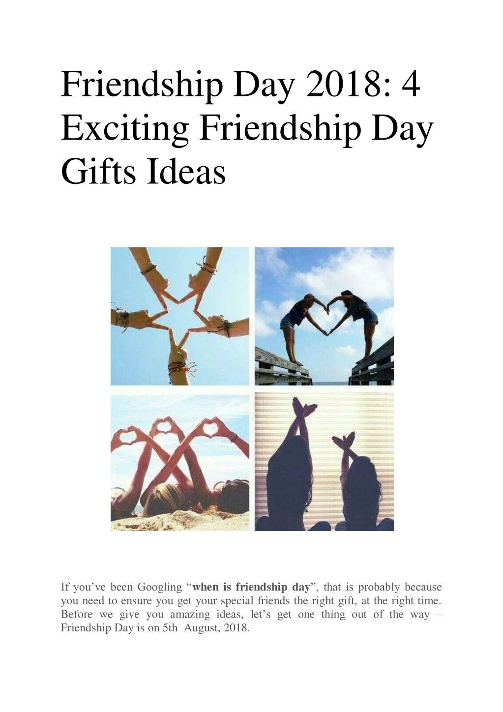 friendship day 2018 4 exciting friendship