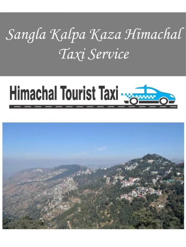 Sangla Kalpa Kaza Himachal Taxi Service