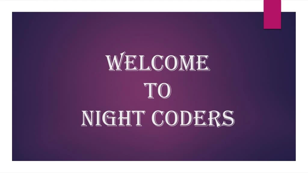 welcome to night coders