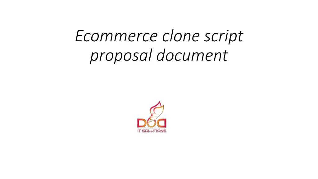ecommerce clone script proposal document