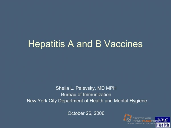 Hepatitis A and B Vaccines