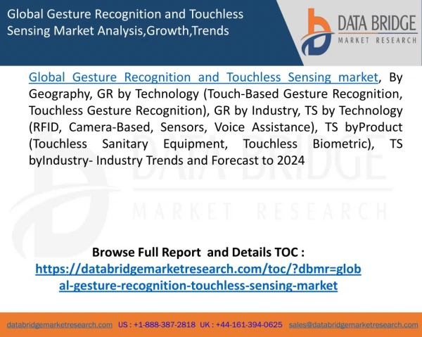 Global Gesture Recognition and Touchless Sensing Market