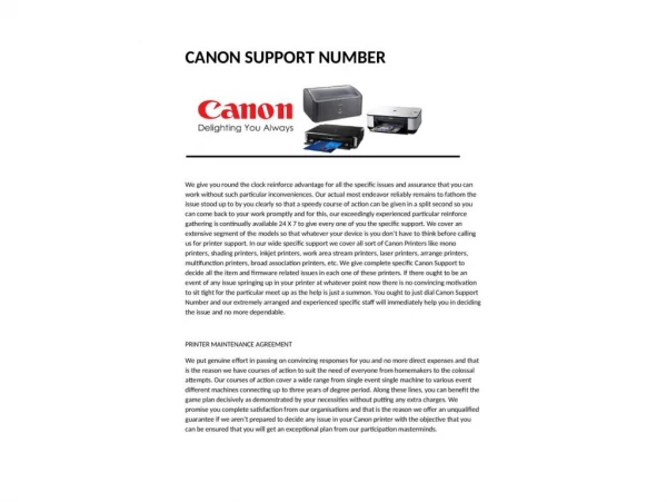 Canon Contact Number UK