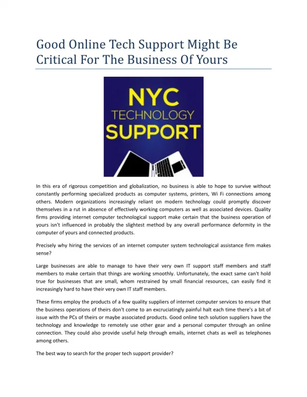 IT Support NYC