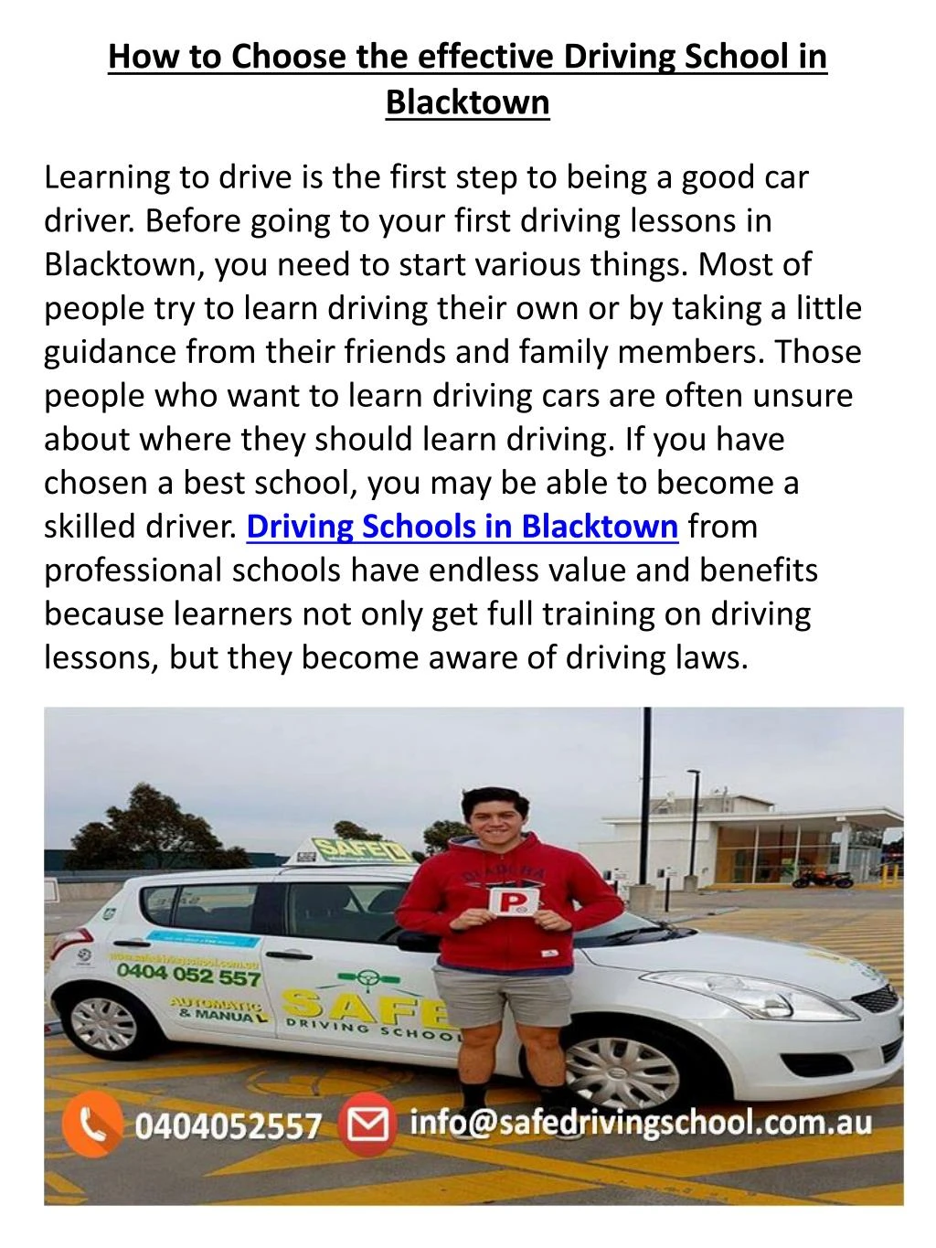 how to choose the effective driving school in blacktown
