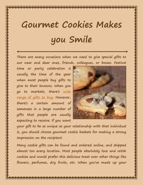 Gourmet Cookies Makes You Smile