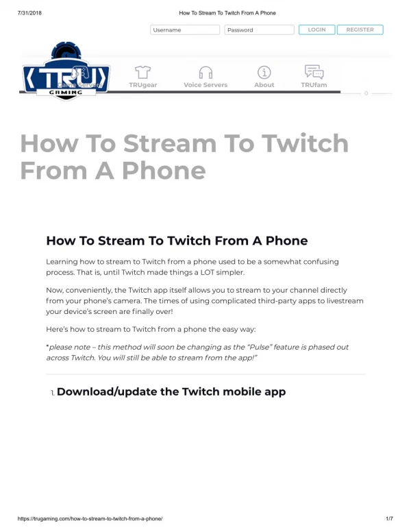 How To Stream To Twitch From A Phone